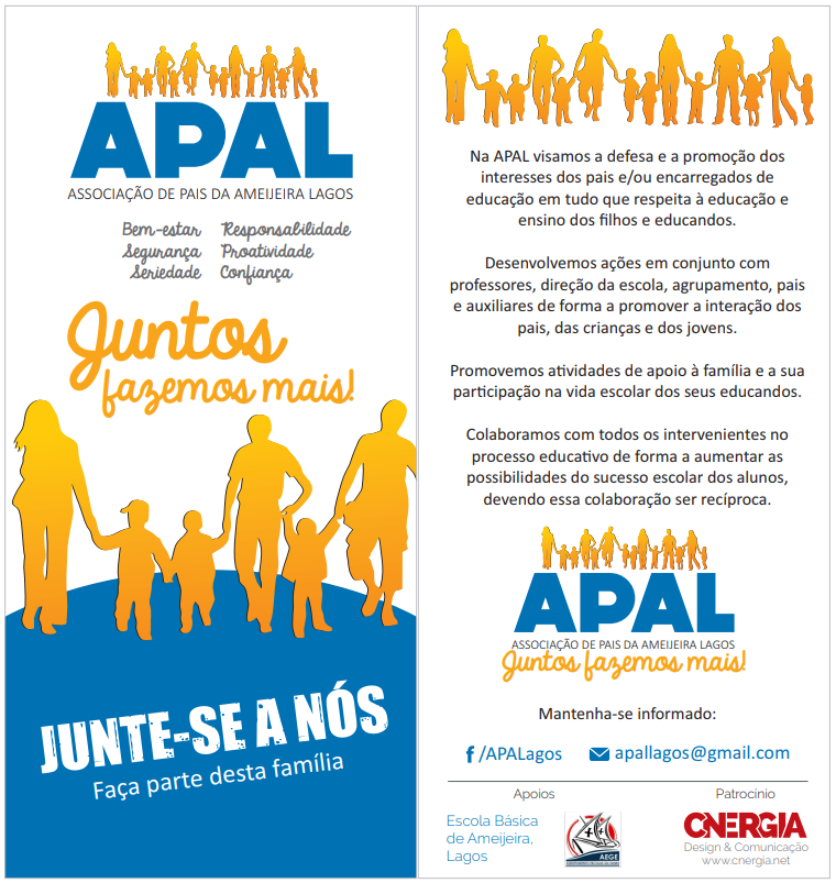 Flyer da associação de pais da EB1/JI da Ameijeira